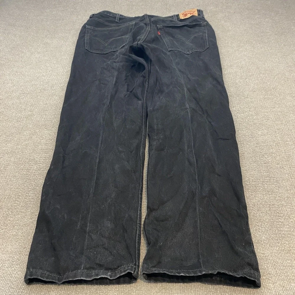 Levis Jeans Faded Black Relaxed Vintage 550 Mens 40x32 Tapered Denim 90s